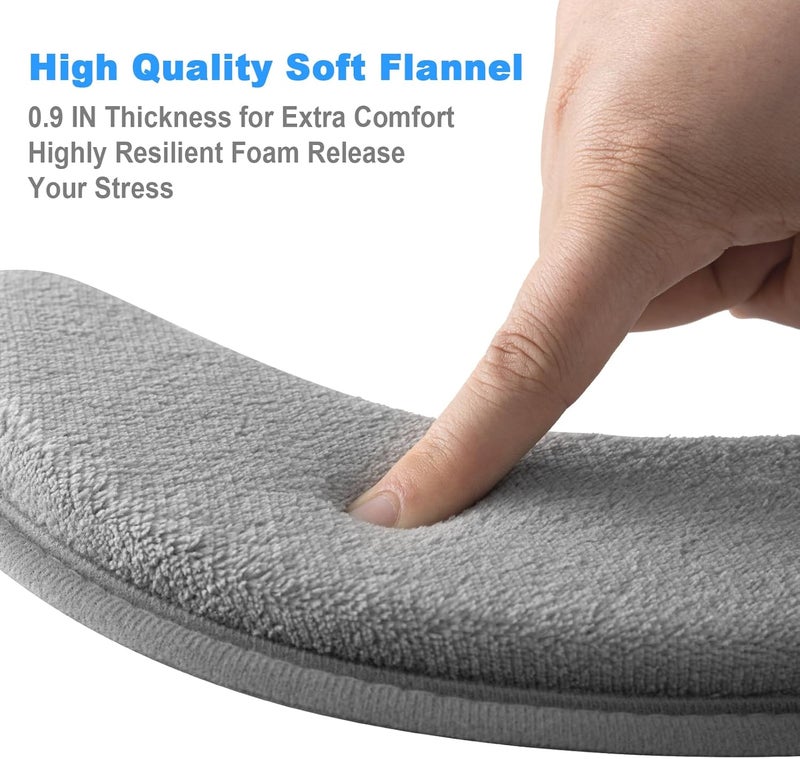 SHIEN Soft Thicker Flannel Bathroom Toilet Seat Cover, 2 Pack Non Slip Warmer Comfortable Seat Cushions with Memory Foam, Easy Install with Self-Adhesive Tape, Reusable Toilet Lid Cover (Brown,Grey) - Image 2